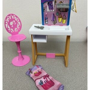 Barbie‎ Seamstress Career Fashion Design Studio Playset Replacement Desk & Chair
